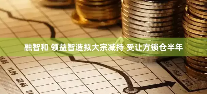 融智和 领益智造拟大宗减持 受让方锁仓半年
